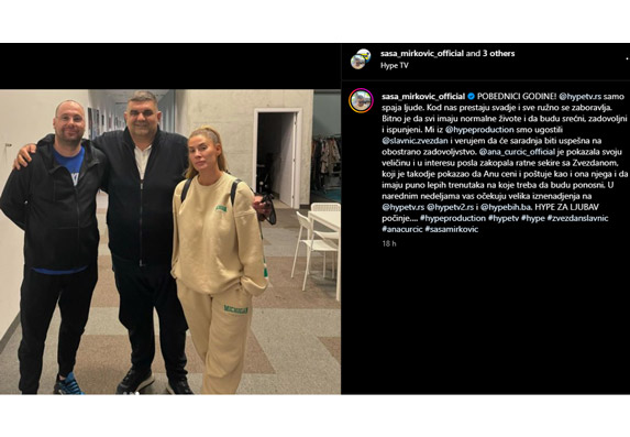 Instagram objava o pomirenju Ane i Zvezdana